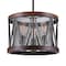Cwi Lighting Parsh 3 Light Drum Shade Chandelier With Pewter Finish 9954P16-3-101 - alternate 4